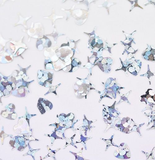 Камифубуки PN К99 "Сердце и звезды" микс серебро голография