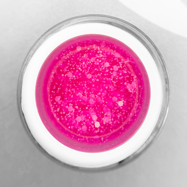 TROPIC GEL Strawberry PN гель для дизайна c белыми шестигранниками 5 гр