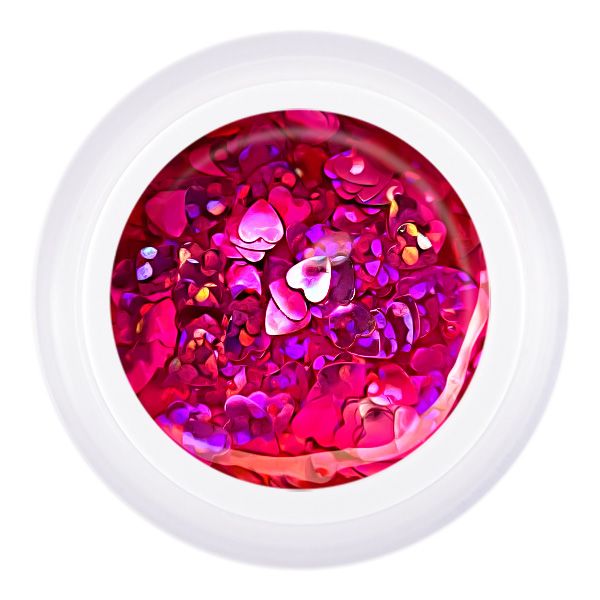 Гель для дизайна с глиттером GALAXY GEL  PN Hearts 5гр