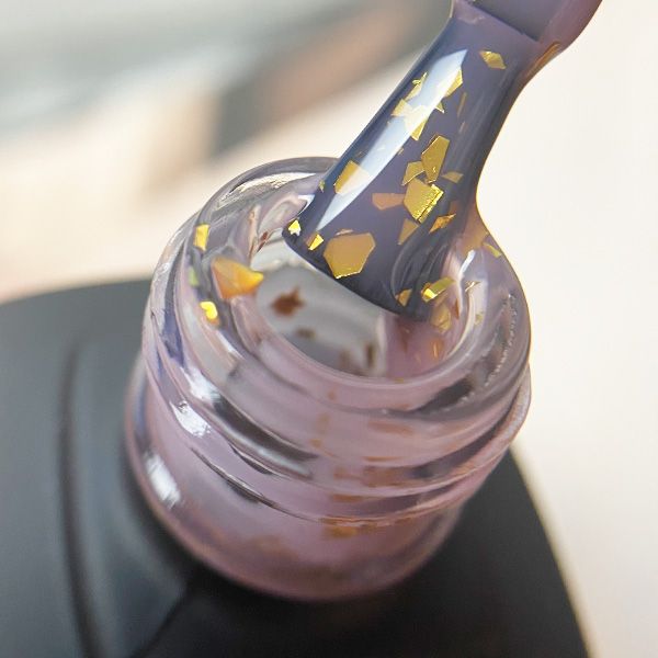 POTAL  Tea Rose base PN каучуковая розовая база с золотой поталью 12 мл