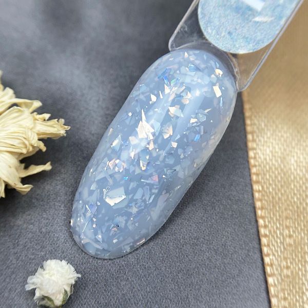 POTAL Mist base PN каучуковая молочно-серая база с серебряной поталью 16 мл