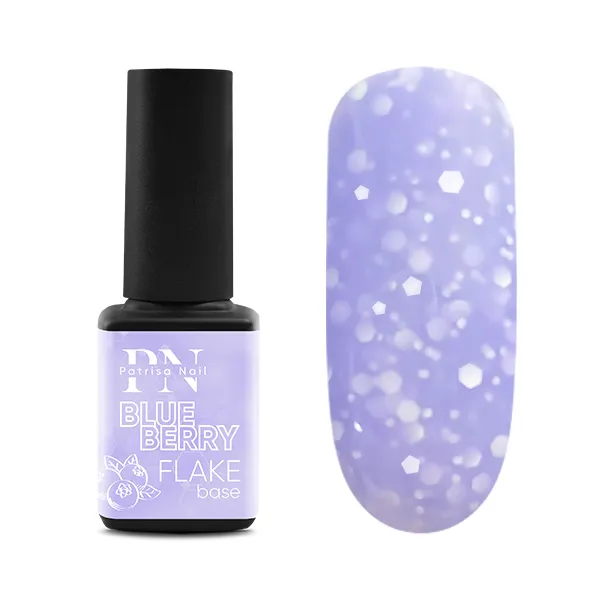 FLAKE base PN Blueberry лиловая база с белыми шестигранниками 12 мл