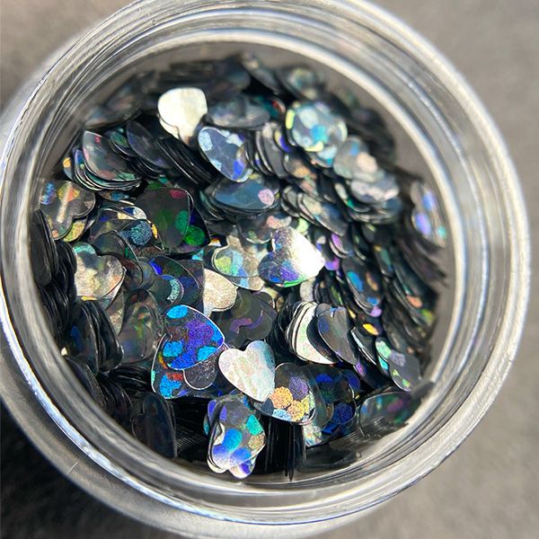 Камифубуки PN К88 "Сердечки" серебро, голография