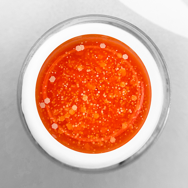 TROPIC GEL Orange PN гель для дизайна c белыми шестигранниками 5 гр