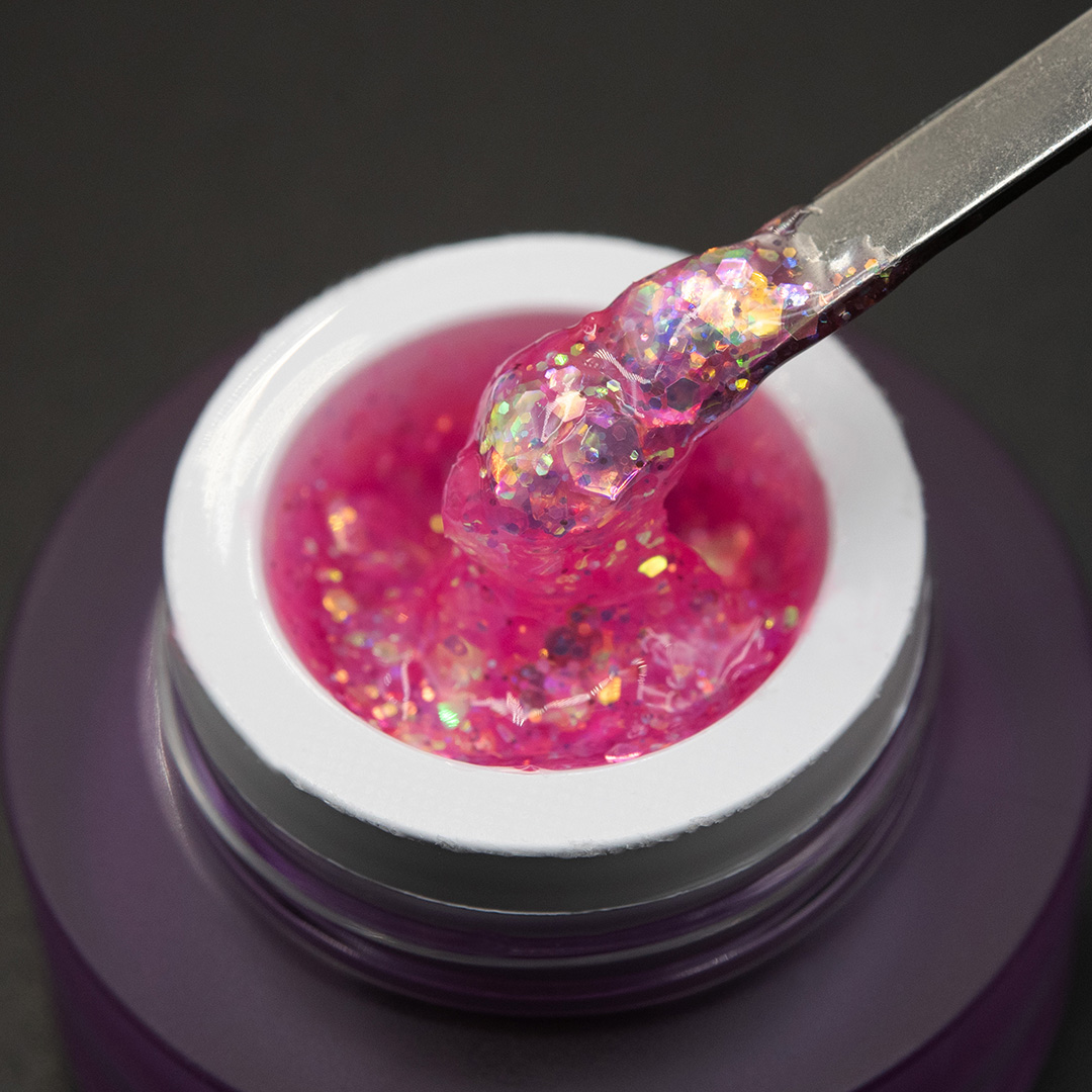 KOREAN GEL Raspberry PN гель для дизайна с глиттером 5гр