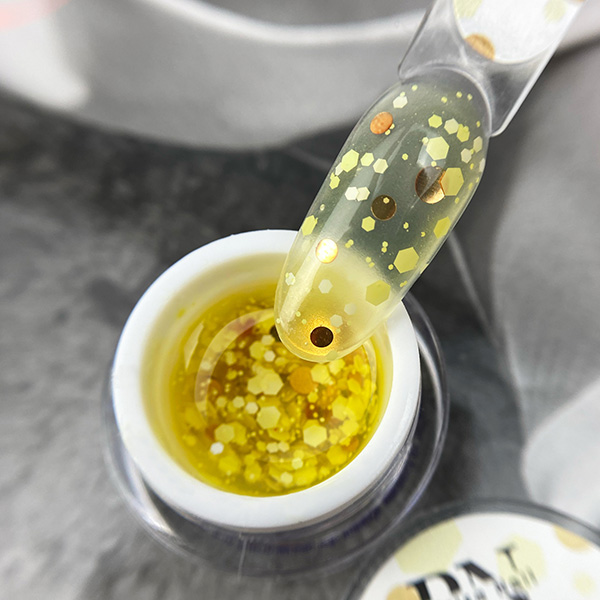 BUBBLE GEL Sunny PN гель для дизайна c крупным глиттером 5 гр (жёлтый)