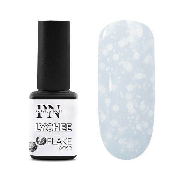 FLAKE base PN Lychee нежно-серая база с белыми шестигранниками 12 мл