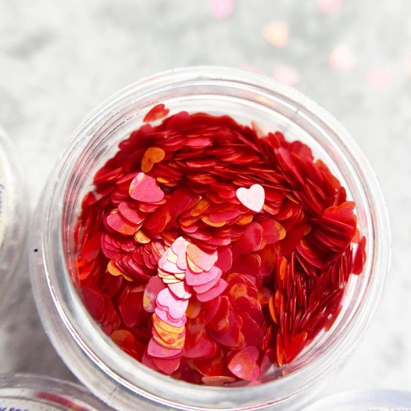 Камифубуки PN К85 "Сердечки" красный микс, матовые