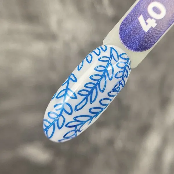 Лак для стемпинга "Tramp Stamp" PN №40 синий металлик 8 мл