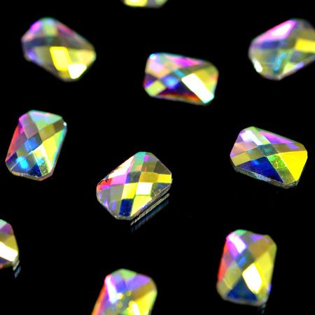 Стразы фигурные PN Прямоугольник супер-голография 4*5,5 мм 10 шт.