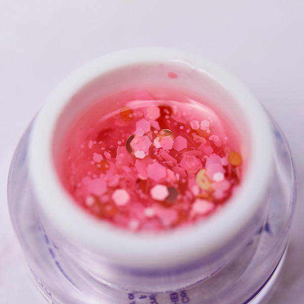 BUBBLE GEL Pinky PN гель для дизайна c крупным глиттером 5 гр (розовый)