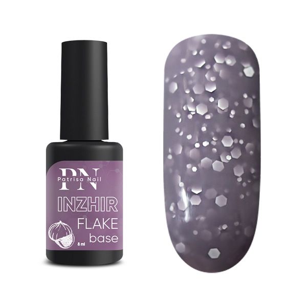 FLAKE base PN Inzhir сиреневая база с белыми шестигранниками 8 мл