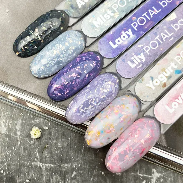 POTAL Lady base PN каучуковая фиолетовая база с лиловой поталью 12 мл