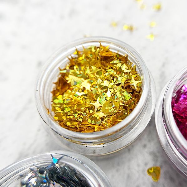 Камифубуки PN К100 "Сердце и звезды" микс золото голография