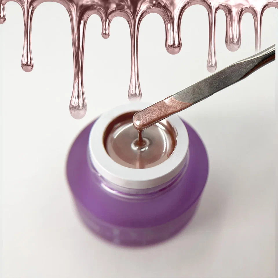 Liquid Steel  PN гель-краска розовое золото с зеркальным эффектом 5 гр