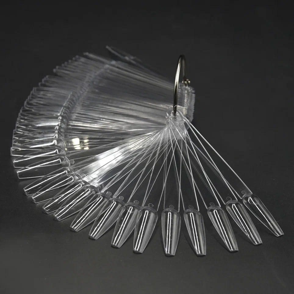 Дисплей прозрачный веерный PN, типсы "балерина", на кольце 50шт.