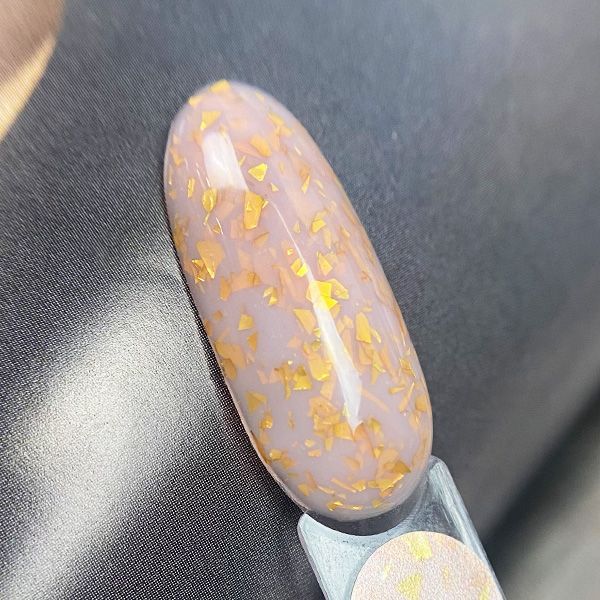 POTAL Nude bas PN каучуковая база нюд с золотой с поталью 16 мл