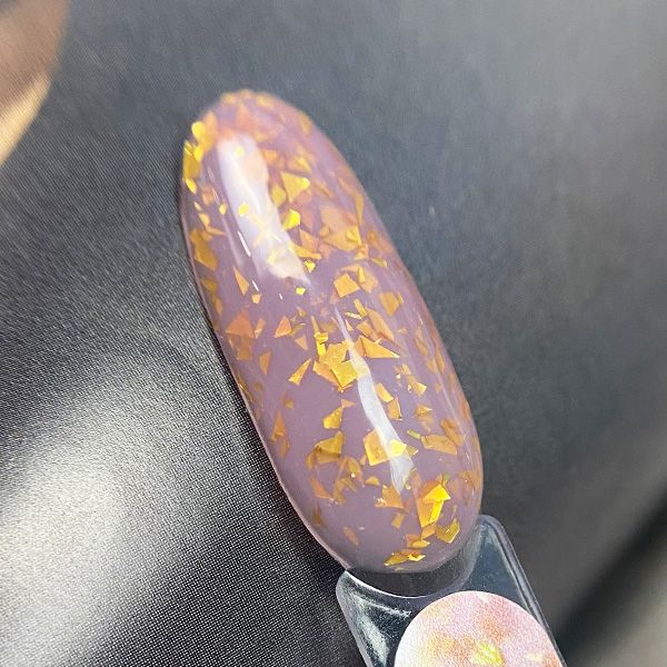 POTAL Tea Rose base PN каучуковая розовая база с золотой поталью 16 мл