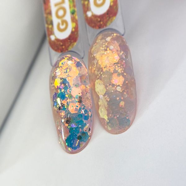 KOREAN GEL Gold PN гель для дизайна с глиттером 5гр