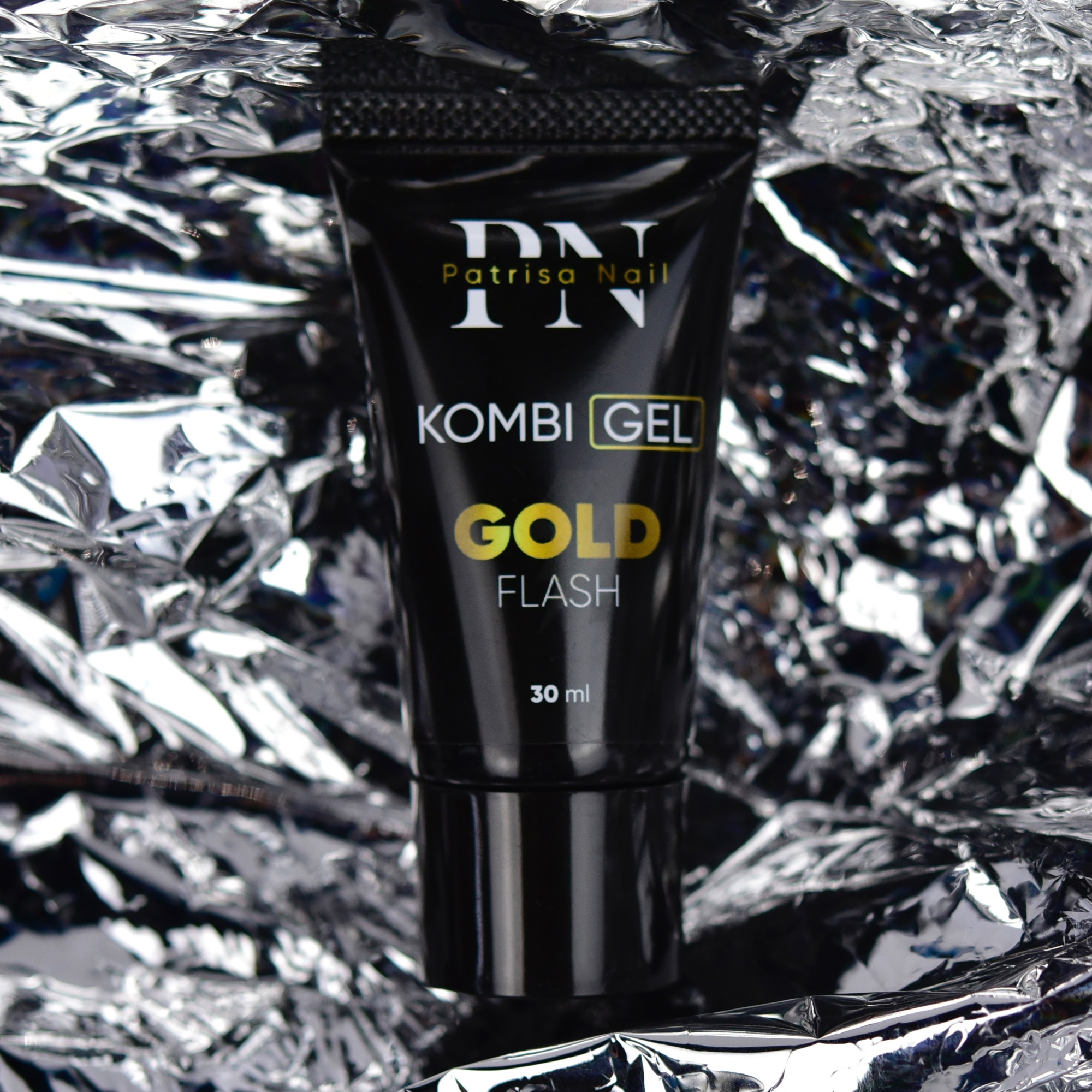 Комби гель Gold Flash PN с золотым светоотражающим глиттером 30 мл