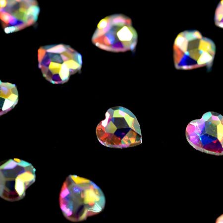Стразы фигурные PN Сердечко супер-голография 4*5,5 мм 10 шт.