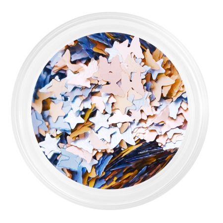 Камифубуки PN К111 "Бабочки и звездочки" бежевый и голубой матовый