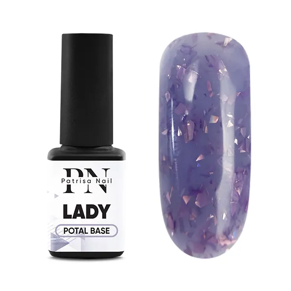POTAL Lady base PN каучуковая фиолетовая база с лиловой поталью 12 мл