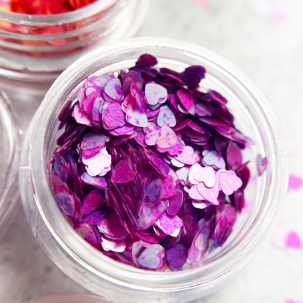 Камифубуки PN К86 "Сердечки" лиловый микс, матовые