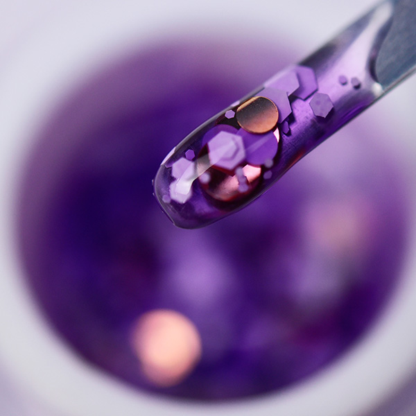 BUBBLE GEL Violety PN гель для дизайна c крупным глиттером 5 гр (сиреневый)