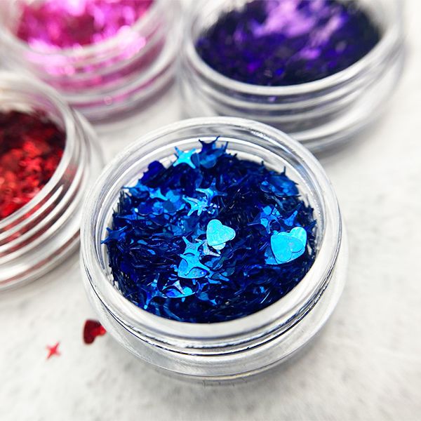 Камифубуки PN К103 "Сердце и звезды" микс синий голография