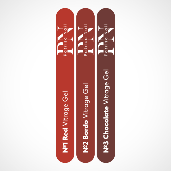 Наклейки на типсы для коллекции Vitrage: "Red", "Chocolate", "Bordo"