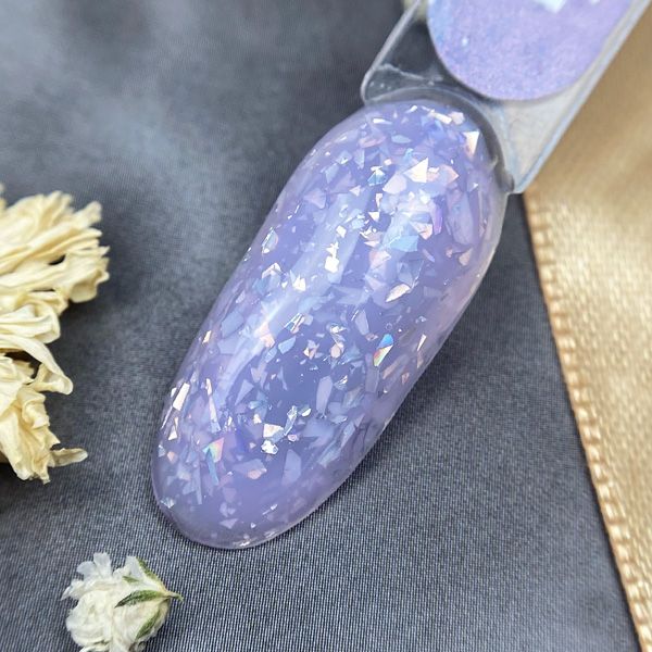 POTAL Lily base PN каучуковая сиреневая база с серебряной поталью 8 мл