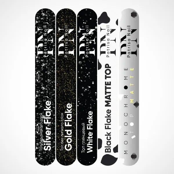 Наклейки на типсы топы "Flake", "Monochrome"