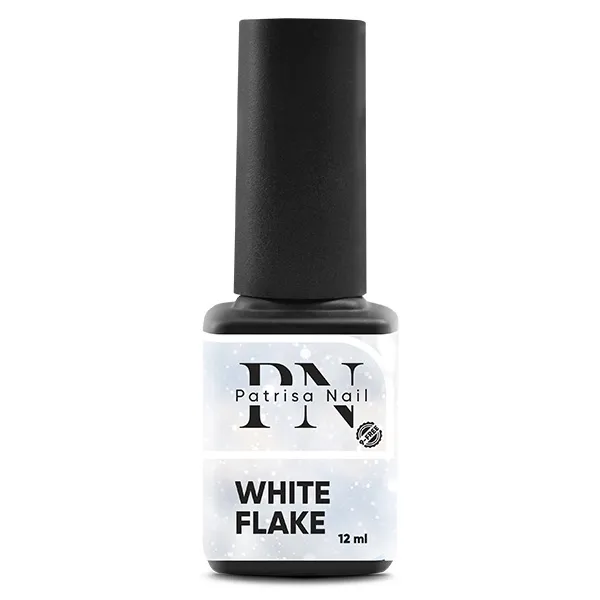 Топ глянцевый White Flake PN с белыми хлопьями без липкого слоя 12 мл