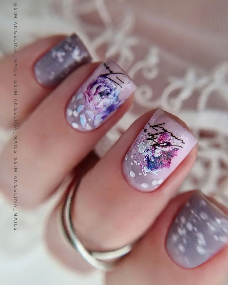 FLAKE base PN Inzhir сиреневая база с белыми шестигранниками 16 мл