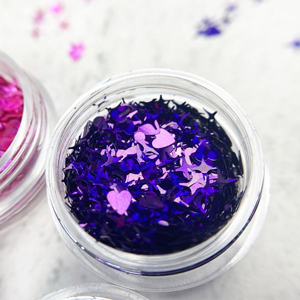 Камифубуки PN К104 "Сердце и звезды" микс фиолетовый голография