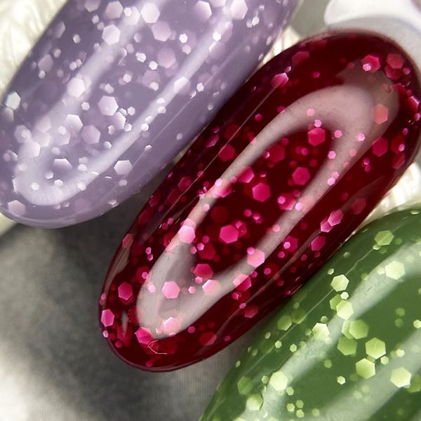 FLAKE base PN Granat бордовая база с белыми шестигранниками 8 мл