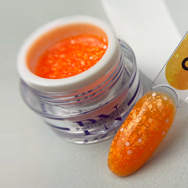 TROPIC GEL Orange PN гель для дизайна c белыми шестигранниками 5 гр