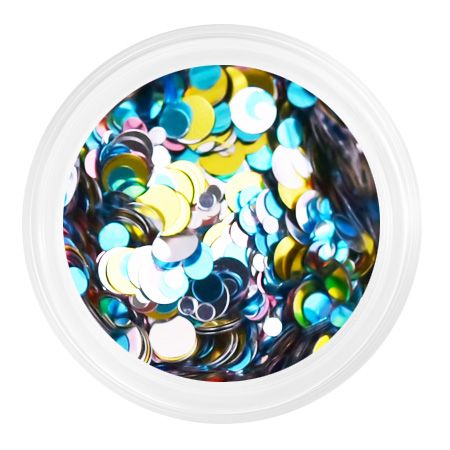 Камифубуки PN К109 "Кружочки" розовый, голубой, золотой зеркальный микс