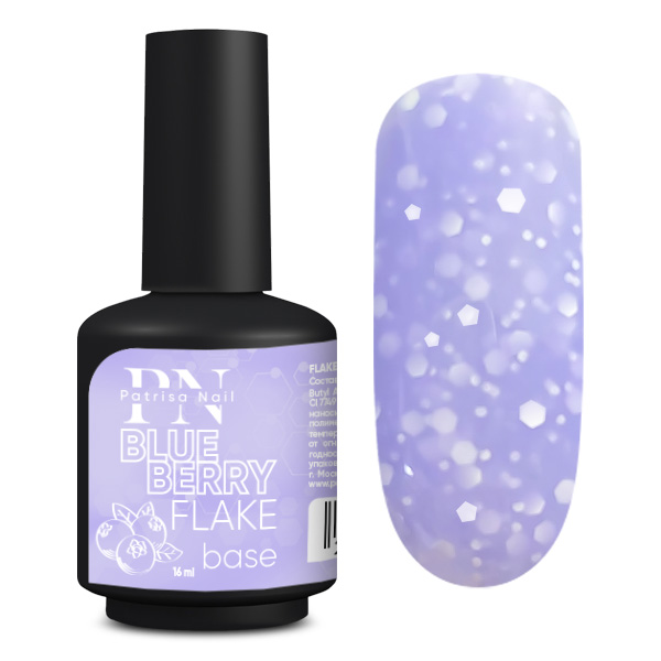 FLAKE base PN Blueberry лиловая база с белыми шестигранниками 16 мл