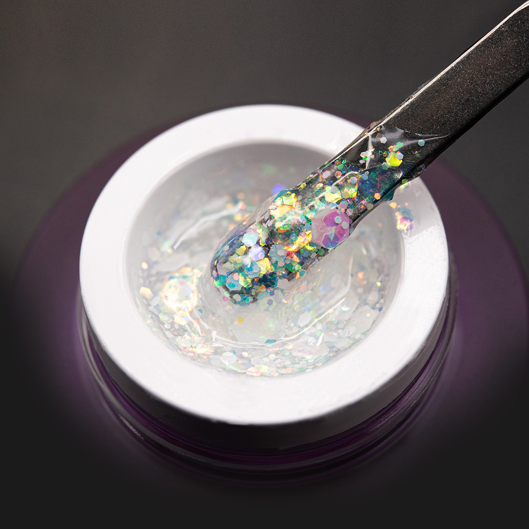 KOREAN GEL White PN гель для дизайна с глиттером 5гр