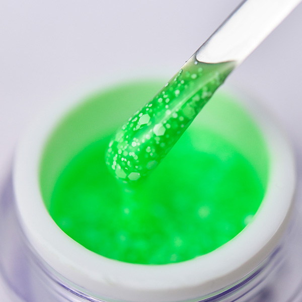 TROPIC GEL Green Apple PN гель для дизайна c белыми шестигранниками 5 гр