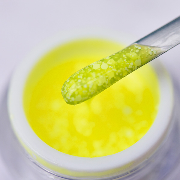 TROPIC GEL Lemon PN гель для дизайна c белыми шестигранниками 5 гр