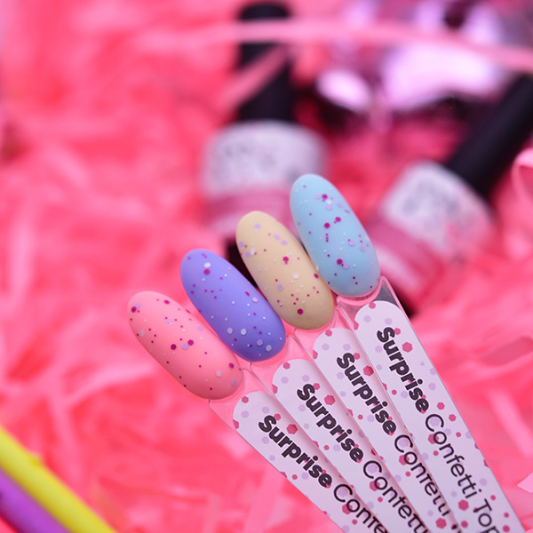 Топ матовый Confetti Top Surprise PN с цветными шестигранниками 16 мл