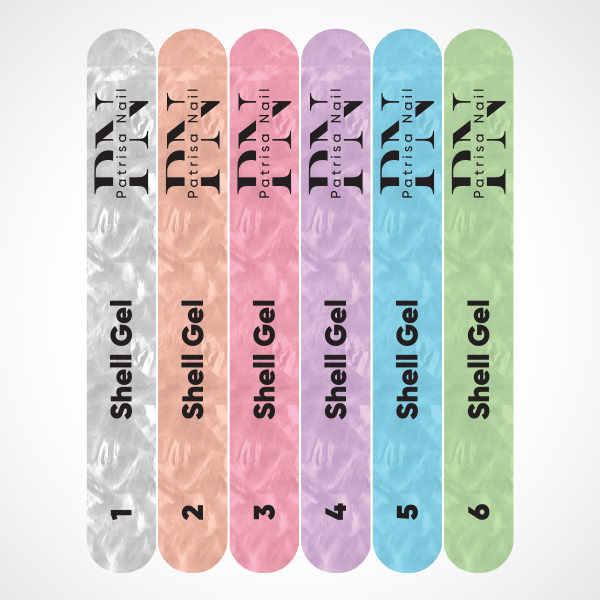Наклейки на веерные палитры на гели "Shell Gel"