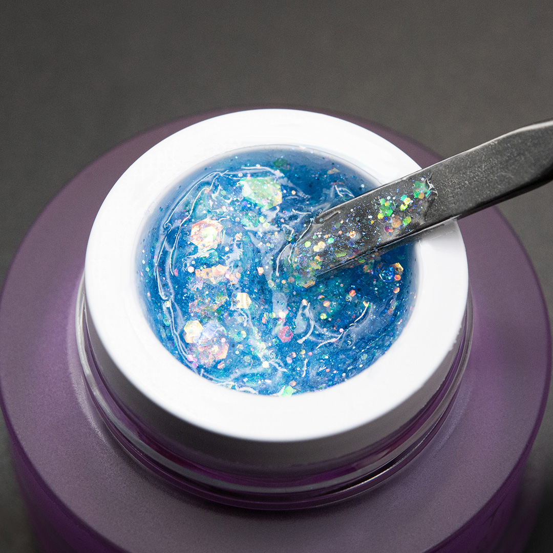 KOREAN GEL Sky Blue PN гель для дизайна с глиттером 5гр