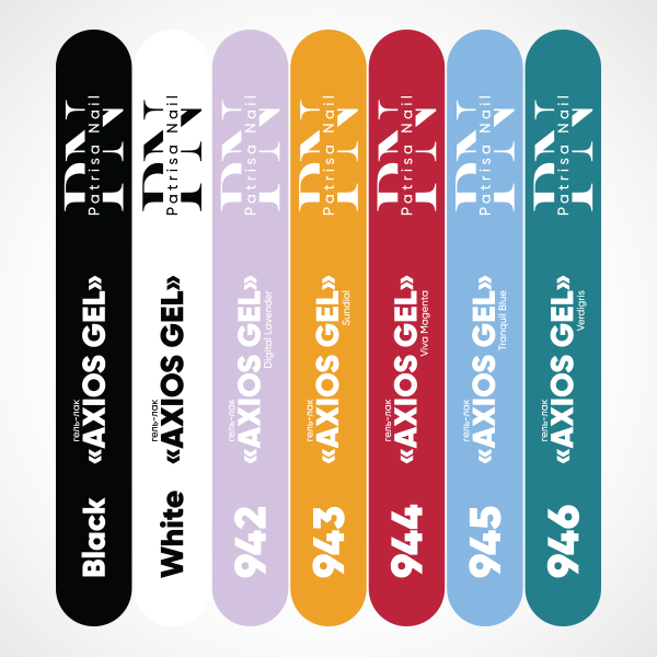 Наклейки на типсы для коллекции Axios Gel "Pantone 2023", "White, Black"