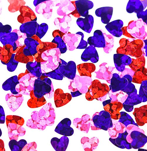 Камифубуки К94 "Сердечки микс" PN розовый, красный, фиолетовый голография