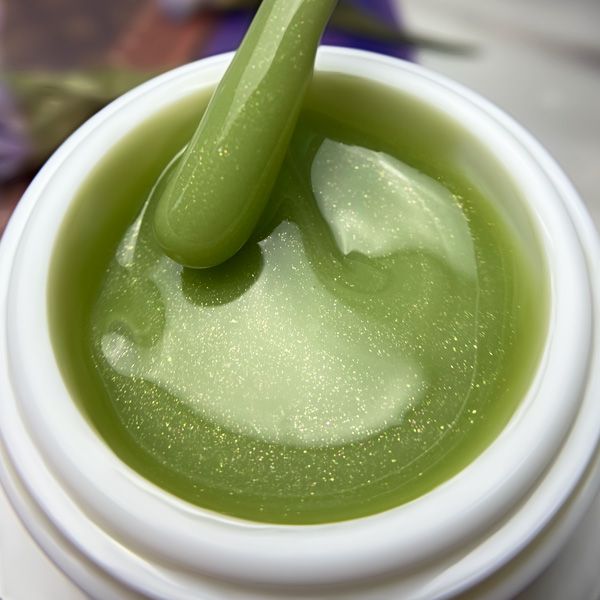 Pudding Gel Olive PN конструирующий цветной гель с микроблеском 15 гр