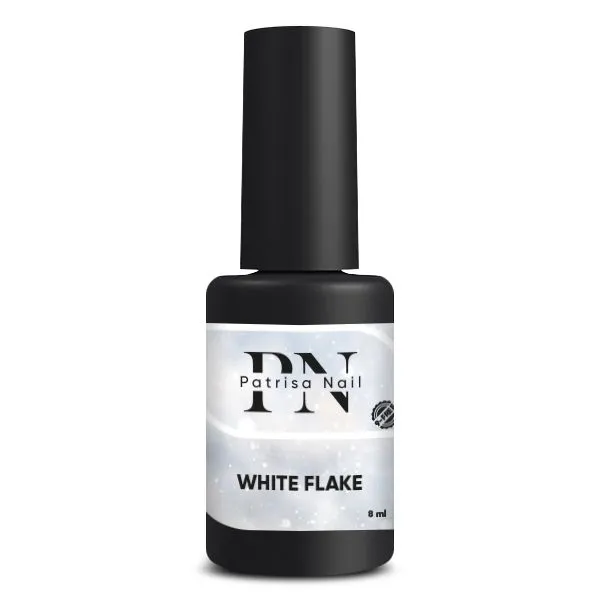 Топ глянцевый White Flake PN с белыми хлопьями без липкого слоя 8 мл